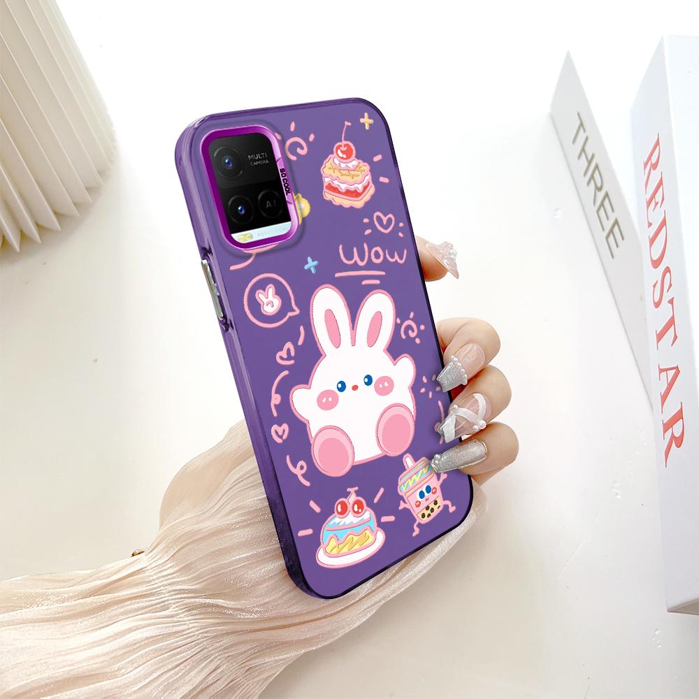 

Окрашенный узор, красочный серебристый, двухсторонний, жесткий, противоударный чехол для телефона Vivo Vivo V40 5G темно-фиолетового