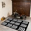 American Style Home Garage Carpet Black White Striped Decoration Easy Clean Rug Living Room Bedroom Washable Floor Mat Non-slip