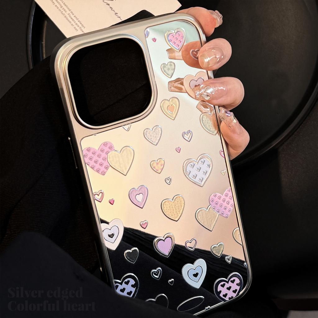 Gilded Mirror Suitable for 16 Apple 15 Promax Mobile Phone Case Iphone14 Color Love 13 Electroplating 11 Huawei
