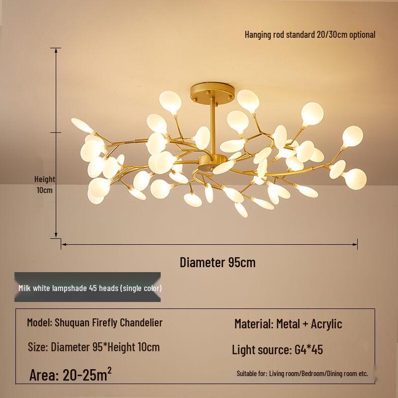Nordic Firefly Chandelier: Minimalist Creative Lighting for Dining, Bedroom & Living Spaces