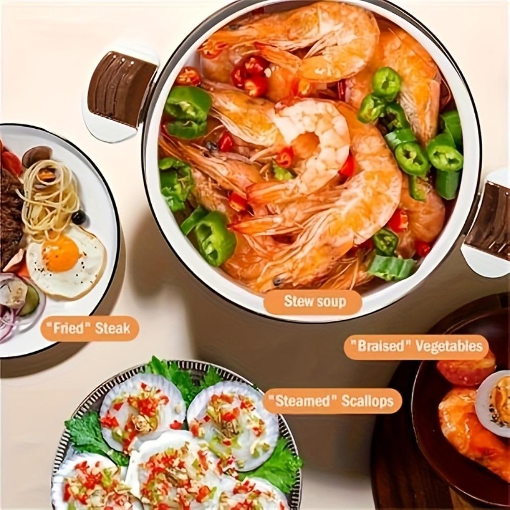 Casseroles de Cuisine en Émail Grande Capacité Double Poignée Cocotte Antiadhésive Multifonctionnelle Pot Domestique Pots Adaptés Pour La Cuisine