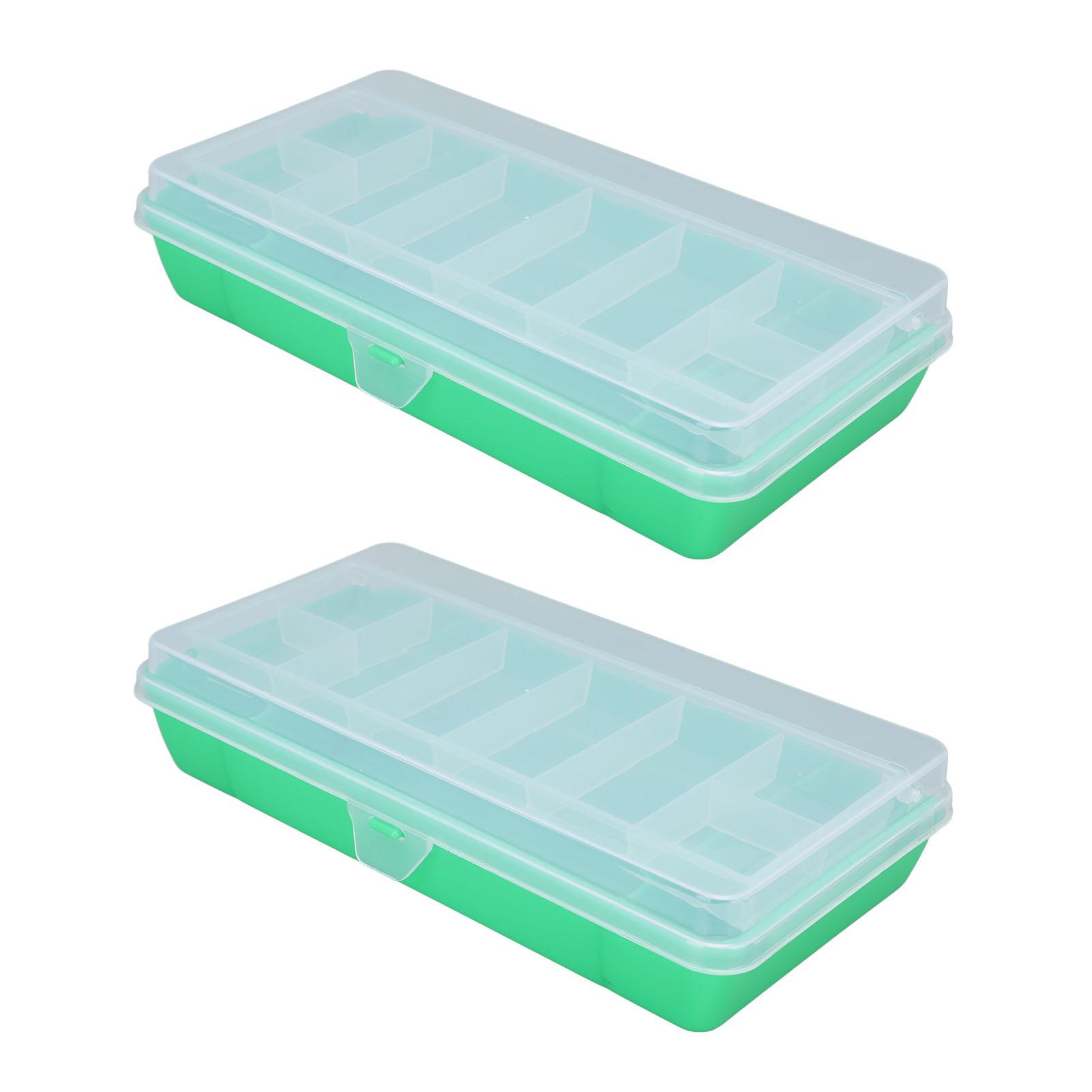 

2PCS Waterproof Tackle Box Fishing Tackle Box Organizer Fishing Lure Bait Box Green
