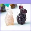 Resin Crystal Standing Bunny Decor For Home Office Gift Collectible