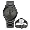 BUREI Wristwatch Mens Analog Japanese Quartz Simple Stylish Waterproof Large Dial Black Popular Fashionable Gentleman Business Casual Stainless Steel
