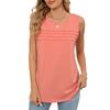 Women's Spring and Summer New Color Round Neck Loose Sleeveless T-shirt Vest Top