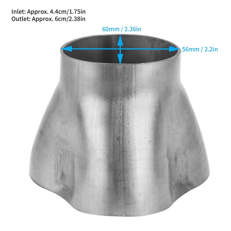 3 into 1 Exhaust Header Collector 1.75in Inlet 2.38in Outlet for Car Modification Car Exhaust Accessory Exhaust Header