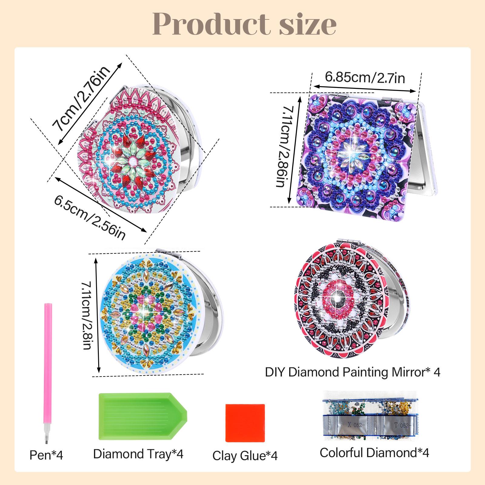 

40/20pcs DIY Mandala Mirror Diamond Painting Art Compact Makeup Mirror for Women Portable Folding Paint Craft Cosmetic Mirror 20pcs