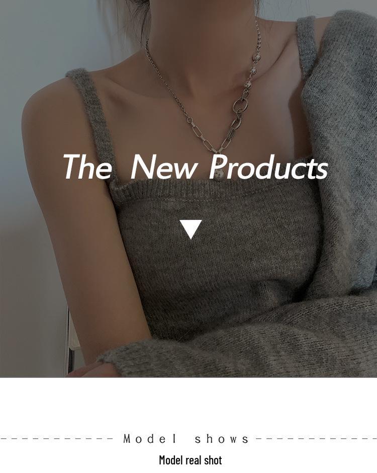 S925 Silver Retro Circle Necklace – Women's Elegant Clavicle Chain, Light Luxury Trendy Sweater Accessory