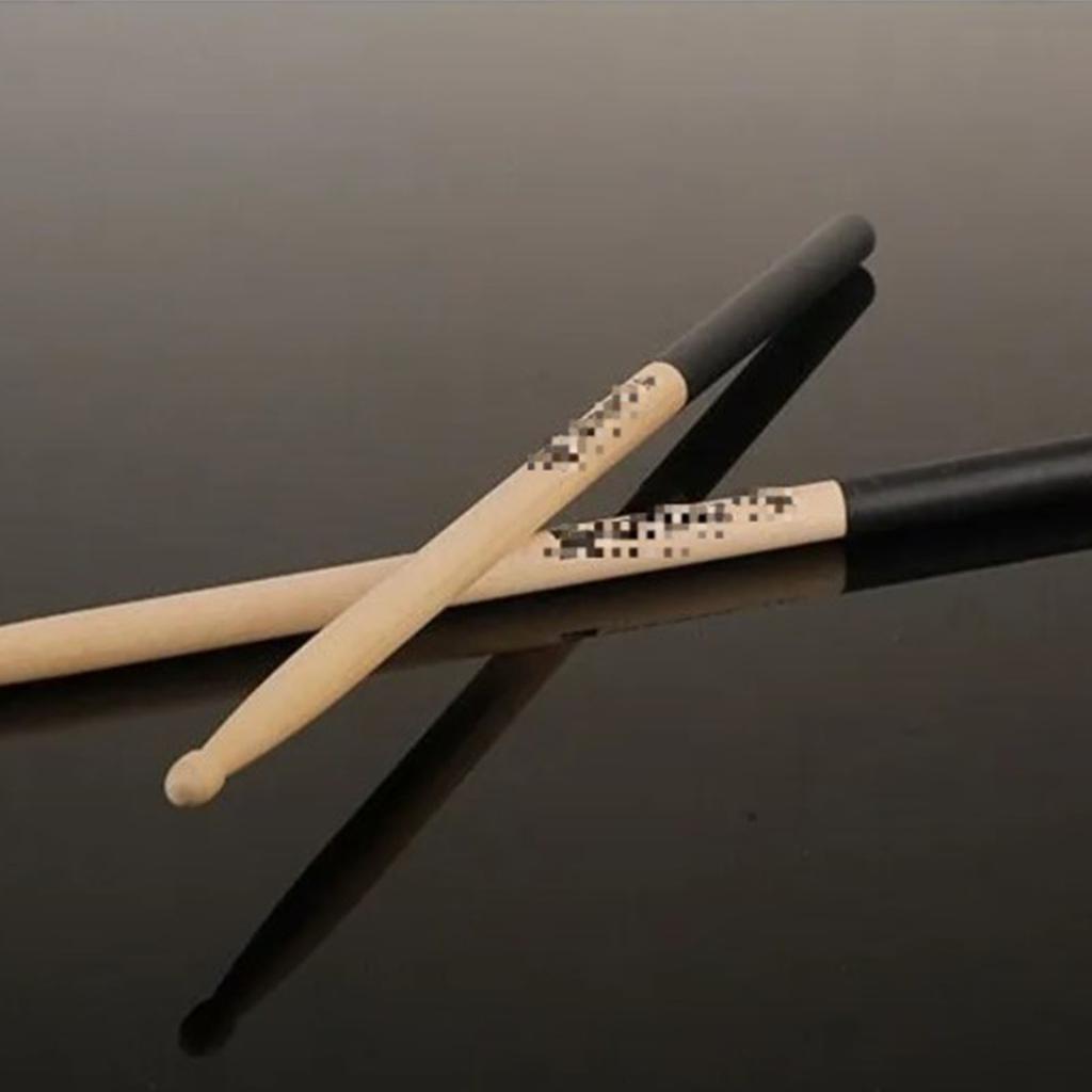 4PCS Maple Wood Drumstick Replacement Non Slip Comfortable Grip Round Tip Drum Sticks