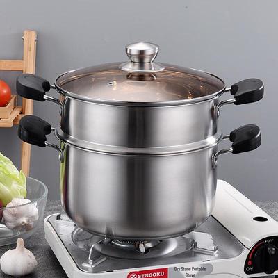 Triceratops 304 Stainless Steel Thickened Soup Pot with Steamer