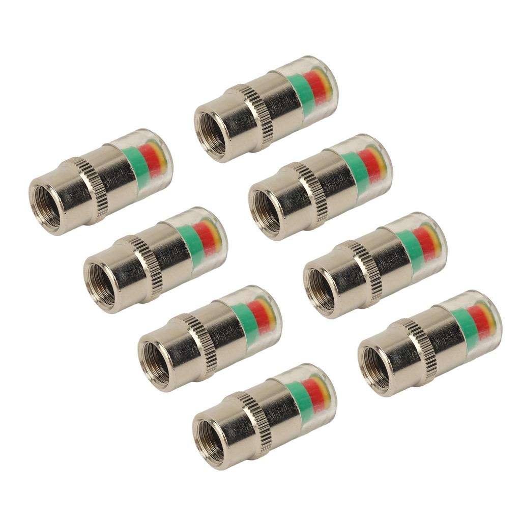 8 Pcs Car Tire Pressure Caps 35 PSI 2.4 Bar TPMS Tire Pressure Monitor Sensor Indicator 3 Color Alert