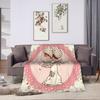 Girl Sarah Kay with Flower Blanket Quality Super Warm  Throw Blanket Spring Decorative Bedroom Aesthetic Bedspread