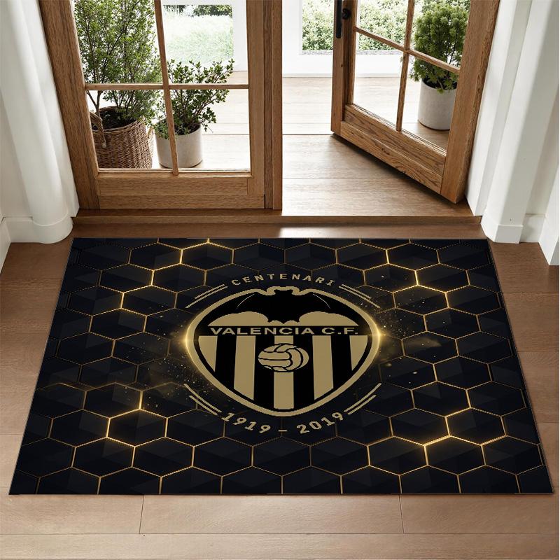 Valencia FC Design Kristall-Samt Teppich Weiche Dekorative Matte für Schlafzimmer Eingang