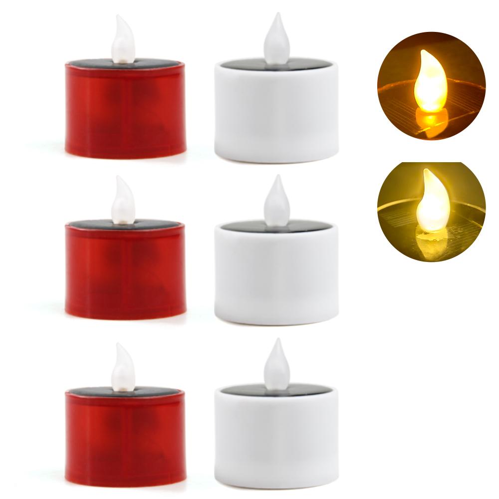 Solar Led Candles Simulation Flameless Outdoor Rechargeable Candles Waterproof Terrace Lamp for Garden Party Halloween Decor