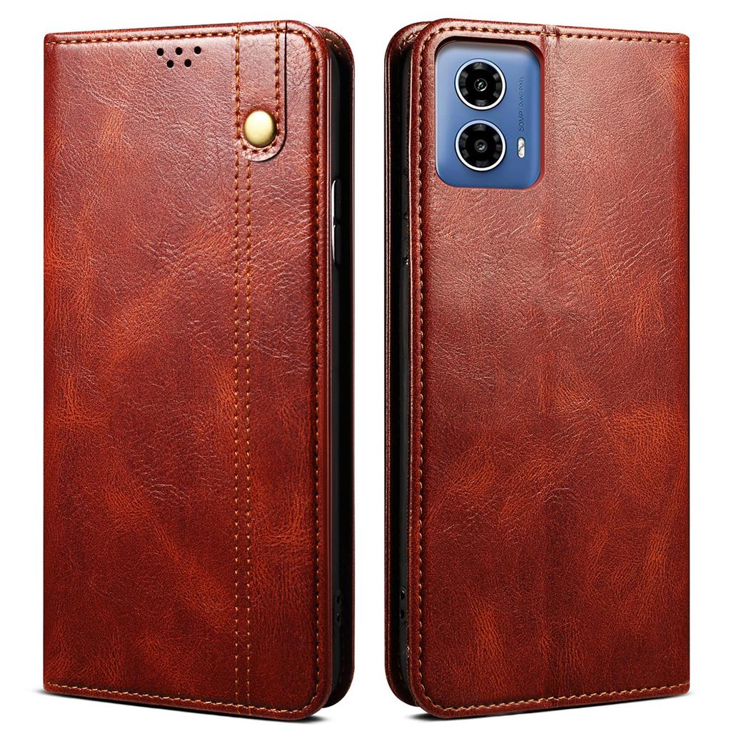 For Motorola Moto G85 5G/S50 Neo 5G Case Leather Wallet Flip Phone Cover Waxy Crazy Horse Texture