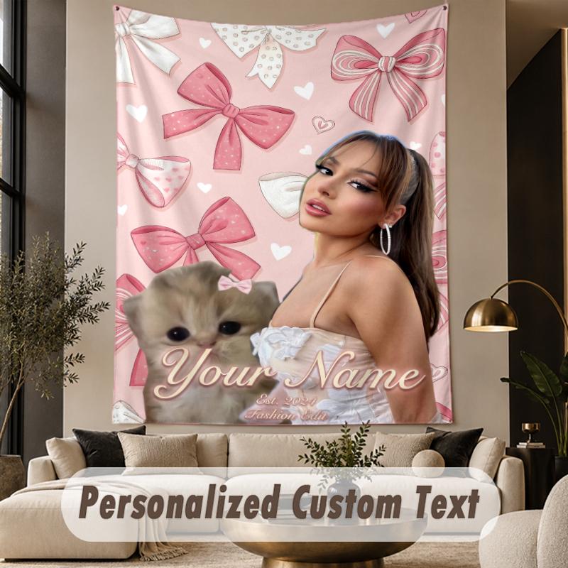 Custom Text Printed Tapestry Ayliva Pattern Large Wall Hanging Indoor Room Decor