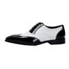 New Men's Pointed Leather Shoes Cowhide Business Dress Black and White Retro Oxford Men's Shoes