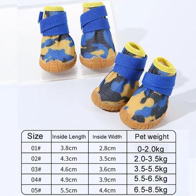 Breathable Summer Dog & Kitten Shoes Small Puppy Booties, Anti-Slip Paw Protector Outdoor Net Footwear Essential Pet Accessories