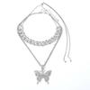 Statement Schmetterling Tennisketten Halskette Choker für Damen Kristall Strassstein Anhänger Halskette Schmuck Weihnachtsgeschenk