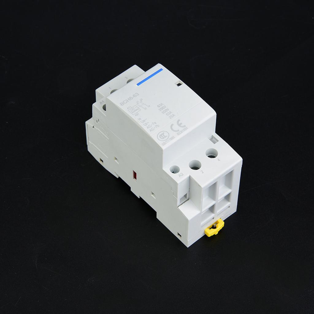 2P 63A Household AC Contactor DIN Rail Mount 1NO 1NC (24V)