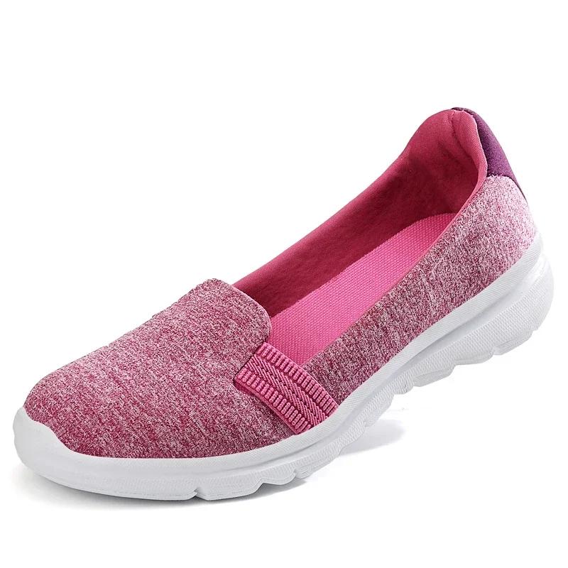 Summer Fashion Slip-on Fitness Casual Shoes Women Big Size Elastic Band Lightweight Sneakers Ladies Non-slip Sport Walking Shoes