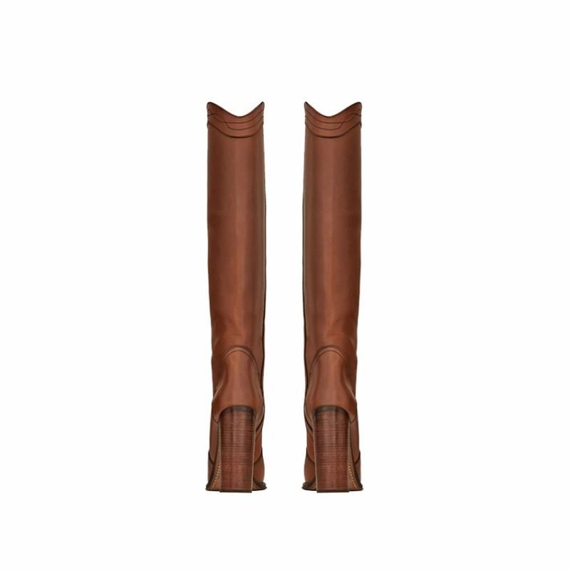 Fashion Style Round Toe High Boots and Knee Boots Ultra High Heel Fashion Large Size Women's Boots Brown Long Boots Shoes for Women