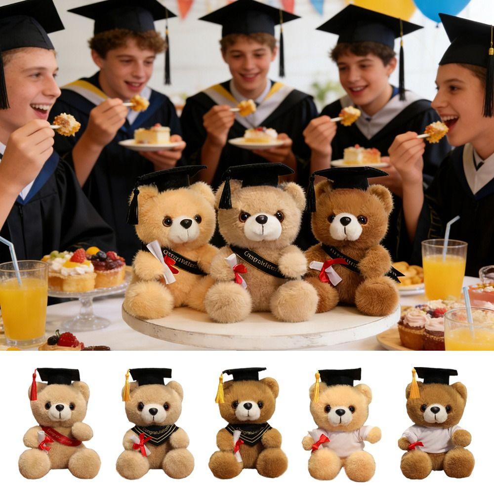 18cm Cute Stuffed Animal Doll Soft Graduation Bear Doll Creative Doctor Bear Plush Toy Graduation