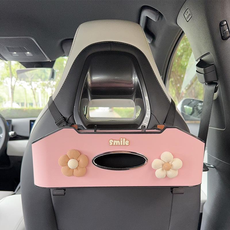 Aufbewahrungsbox für die Rücksitzlehne mit Taschentuchhalter & Getränkehalter - Multifunktionaler Organizer