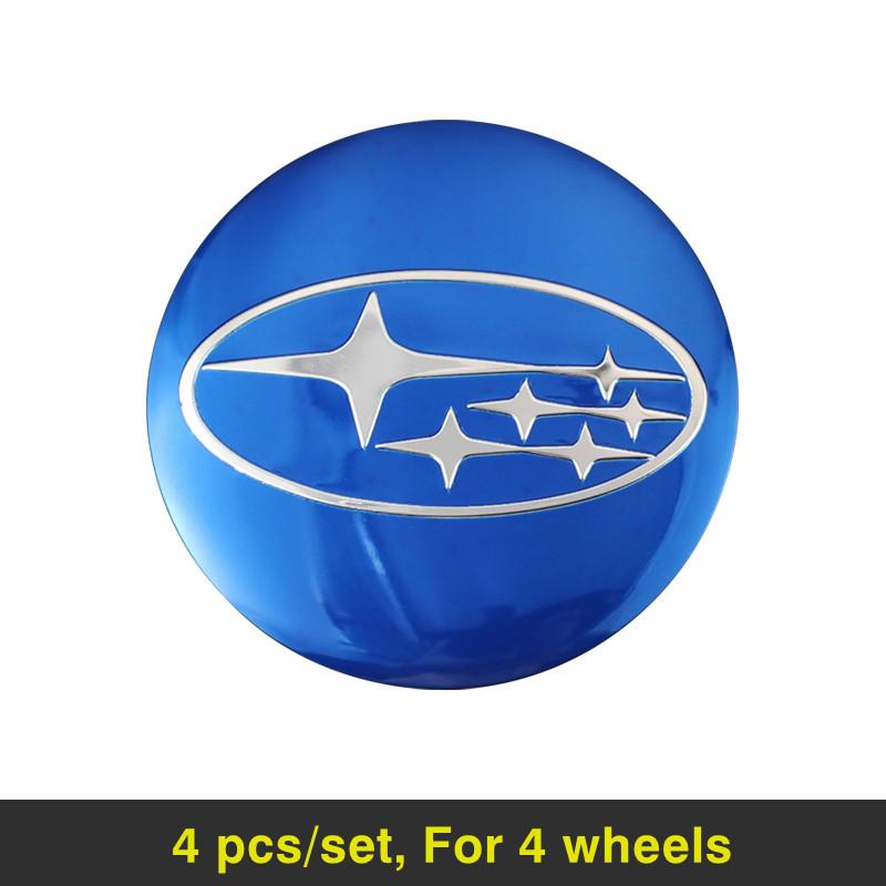 4Pcs Car Wheel Center Hub Caps Emblem Stickers Decals For Subaru BRZ Outback WRX Ascent Levorg Forester XV Impreza Valve Cap