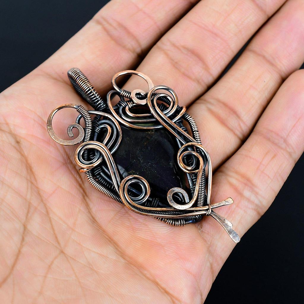 Sugilite Pendant Gemstone Handmade Jewelry, 999 Copper Wire Wrapped Pendant, Gift For Wife Jewelry