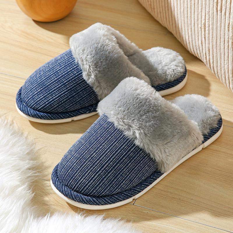 Autumn and winter plush warm plush men's and women's cotton slippers couple floor non-slip home confinement cotton slippers