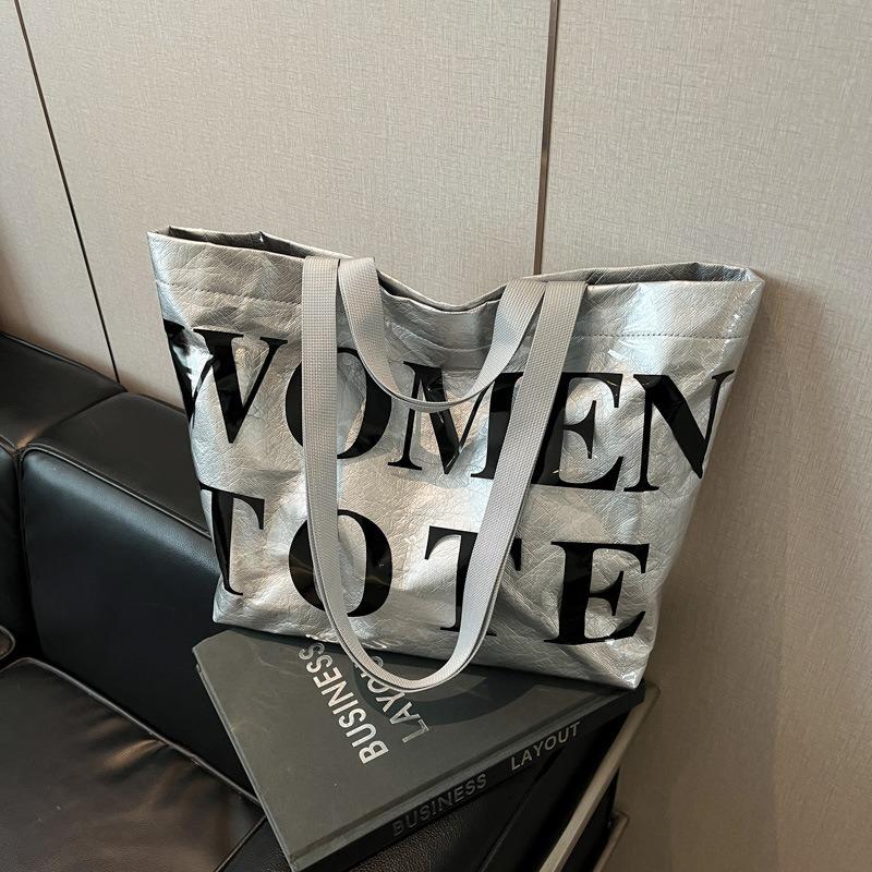 Casual Large-capacity Bag Women's New Letter Tote Bag Student Commuting Shoulder Tote Bag