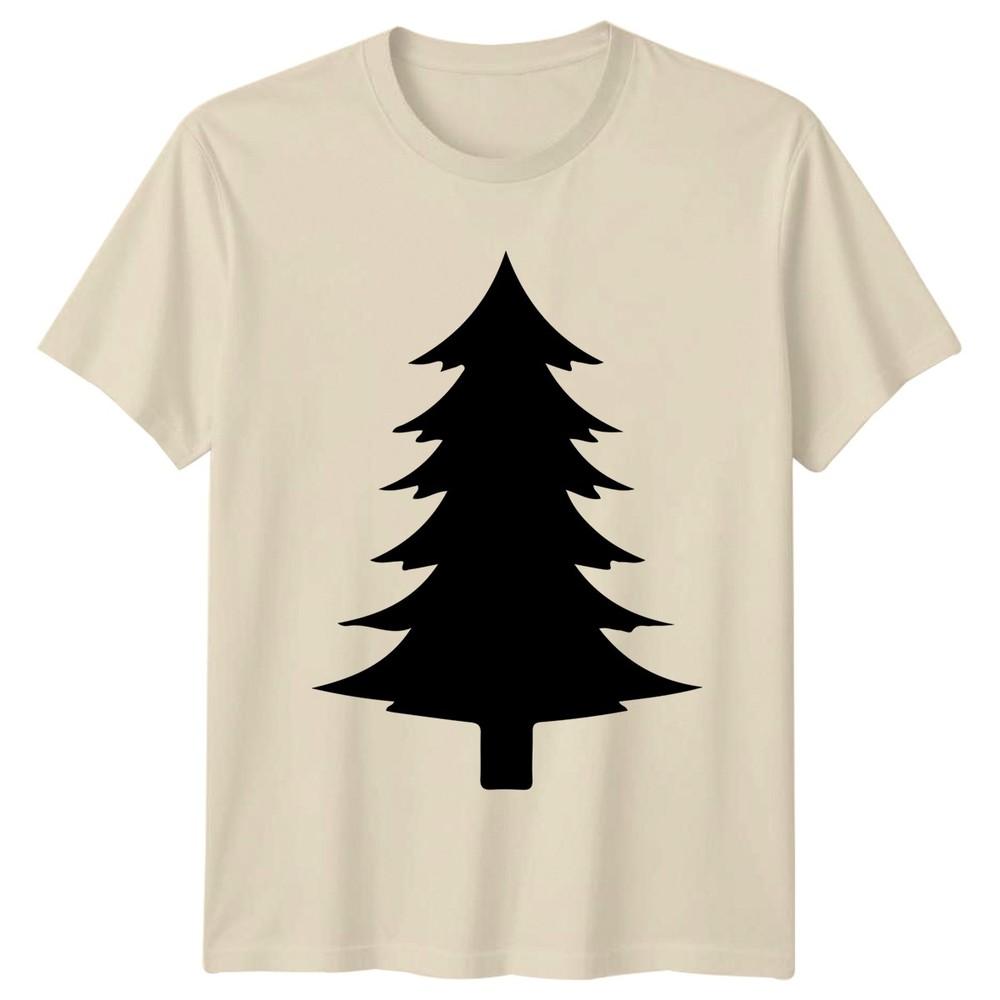 Christmas Tree Silhouette Minimalist Design TShirt Winter Holiday Evergreen