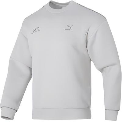 Puma Felpa girocollo in pile a tinta unita Unisex Felpe Bianco 625075-80