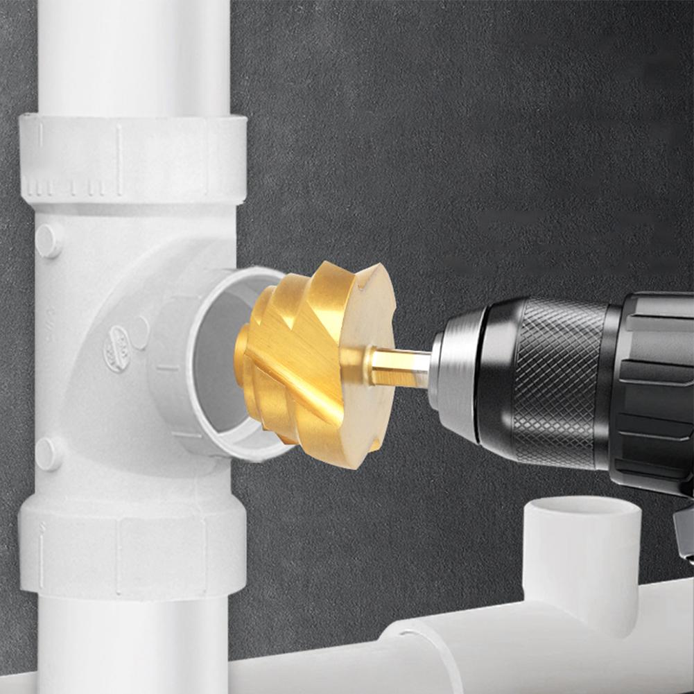 Hexagonal Shank Spiral Drill Bit Set of 6 for Water Pipe Repairing and Reaming 6 35mm Diameter Efficient Plumbing Tool