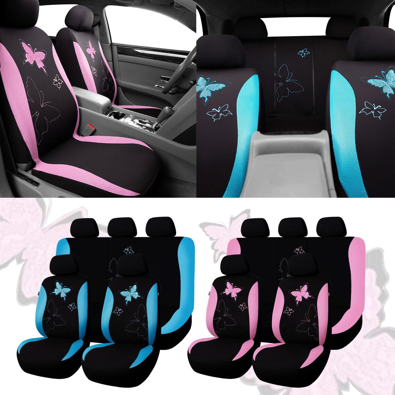 Universal Flat Cloth Car Seat Cover Non-slip Design Front Set rosa
