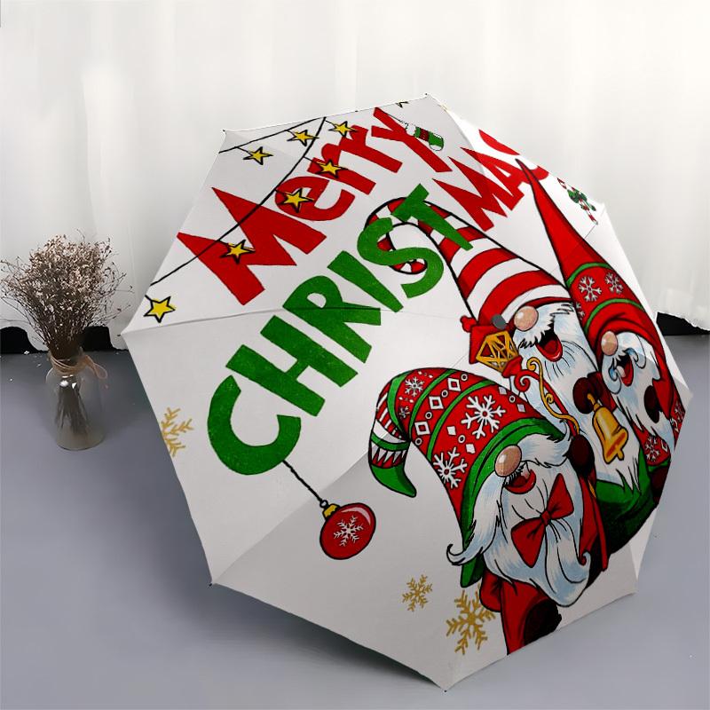 1 Stück Weihnachtsgnome Dekoschild Regenschirm mit Kunststoffgriff, Geeignet für alle Jahreszeiten Haus Reise Outdoor-RegenschirmDD208