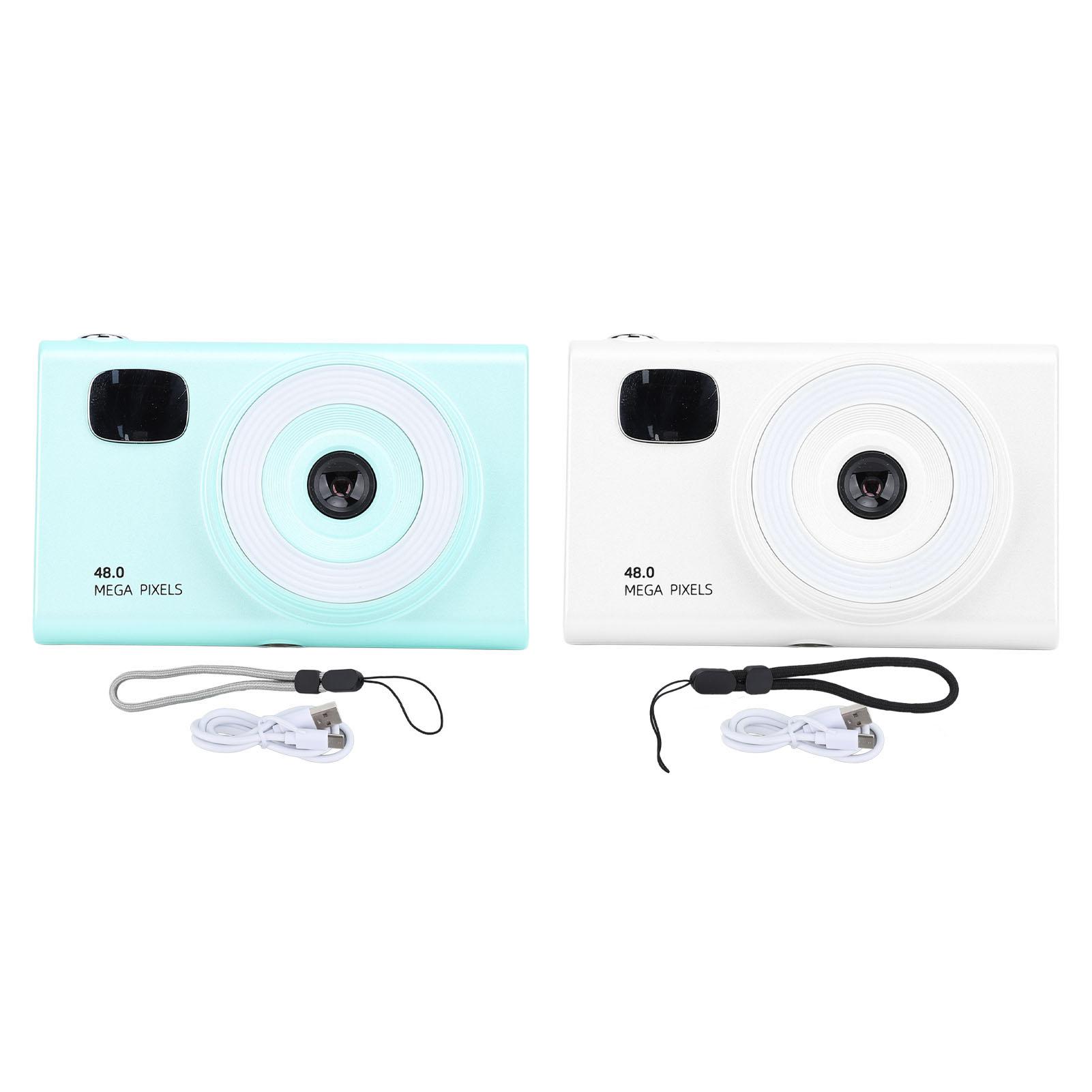 

Digital Camera Kids 1080P HD 48MP 16X Zoom Portable Prevent Shake for Vlogging Travel H12 White