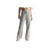 Adidas Solid Color Letter Print Lace-Up Straight Leg Casual Pants Women bottoms Gray JG3690