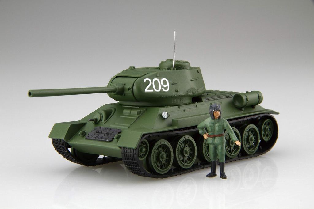 Fujimi Model Serie Armatura Speciale Mondiale Carro Armato Medio Sovietico Modello di Plastica SWA34 Grigio 1/76 N.34 T-34/85 (Set da 2 auto)