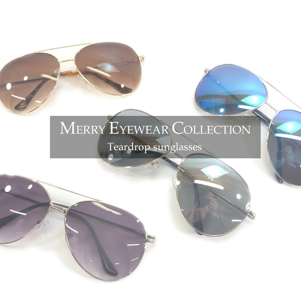 Merry Pleasure Fashion Aviator Mirror UV 9129 [MERRY PLEASURE] Sunglasses, Glasses, Teardrop, Style, Lens, Men's & Women's, Protection,