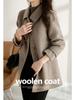 Korean Style High-End Autumn Winter New Maxi Fit Slim Stand Collar Doll Collar Wool Coat for Women