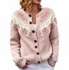 Fair Isle Color Block Single-Breasted Cardigan - Women's Autumn/Winter Knitwear