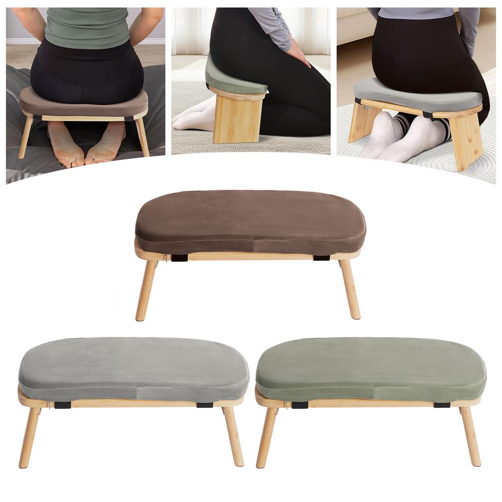 5° Foldable Kneeling Meditation Bench Free Standing Ergonomic Meditation Stool 180kg Max. Load Capacity
