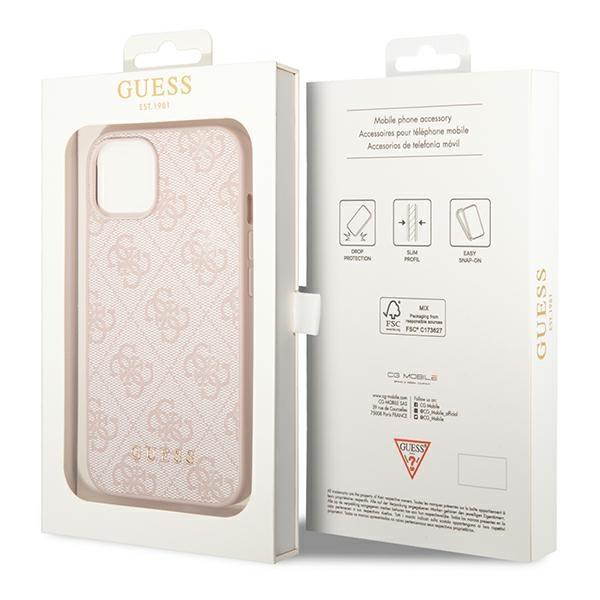 Guess Guhcp14Sg4Gfpi Iphone 14 / 15 / 136.1 Różowy/Pink Hard Case 4G Metal Gold Logo