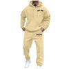 Men's And Women's Street Velvet Hooded Printed Sweatshirt Hoodie Trousers Suit