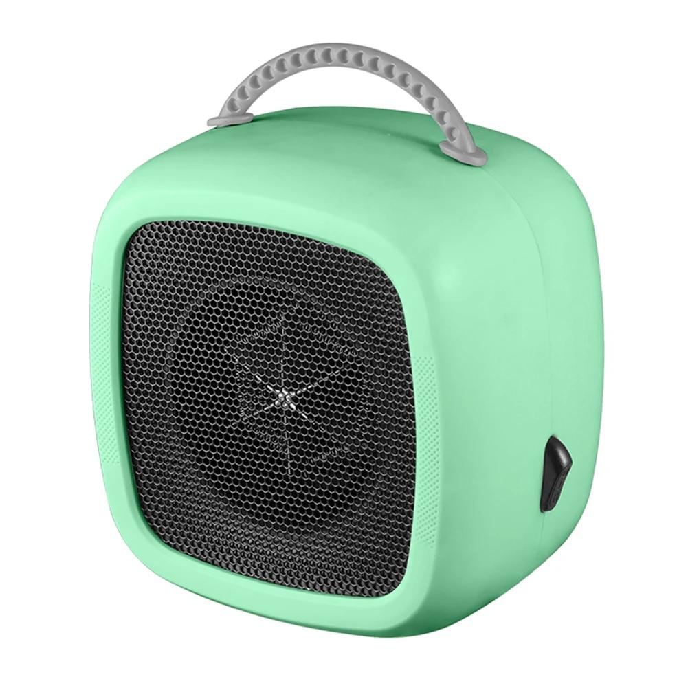 

Mini Desktop Heater Fall Proof with Handle Desktop Fan Heater Portable Winter Heating Warmer Power Failure Protection for Office світло-зелений колір