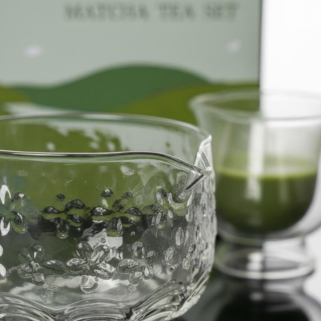 5 Pieces Glass Matcha Bowl and Whisk Set Flow Spout Design Japanese Matcha Tea Set Gift Ready for Beginners