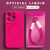 Official Magnetic Phone Case For For Iphone 1 14 16 Plus 12 13 16 Pro Max  Liquid Silicone Lanyard Charge Protector Cover