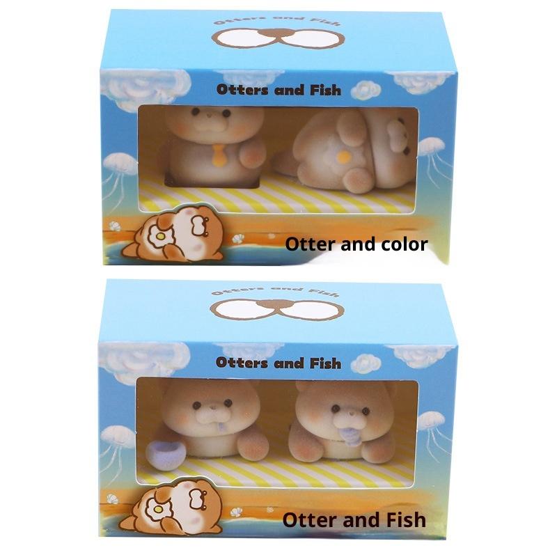 Otter Miniaturfigur Büro Schreibtisch Ornament Niedliche Tier Skulptur Heim Tisch Dekoration Geschenk für Kinder